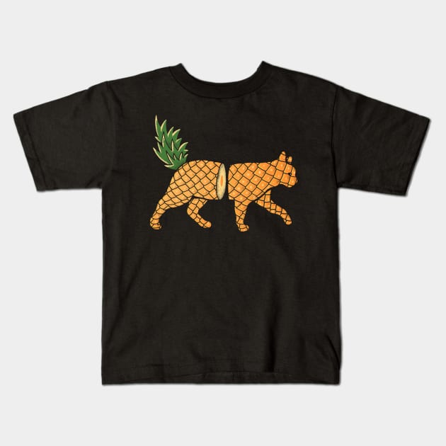 Fruit Cat: Pineapple Kids T-Shirt by Tobe_Fonseca
